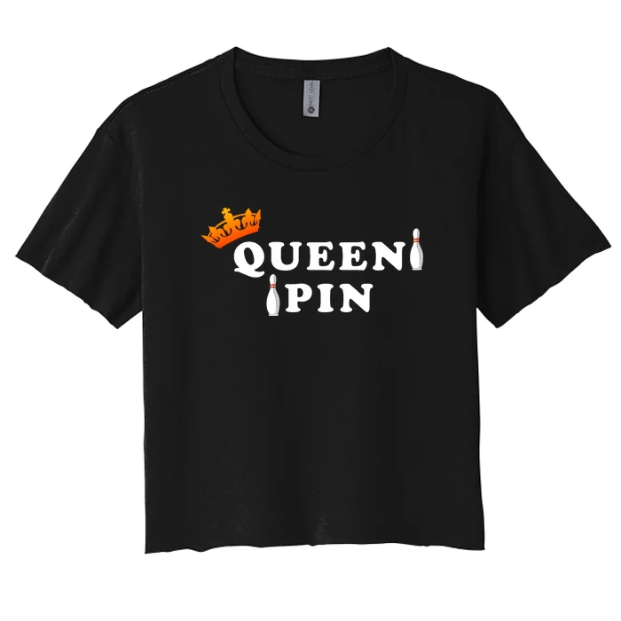 Bowling Queen Pin Women's Crop Top Tee