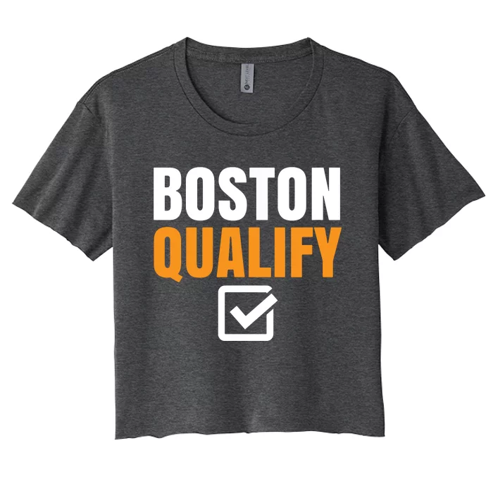 Boston Qualify Qualifier Marathon Runner Qualified T Women's Crop Top Tee