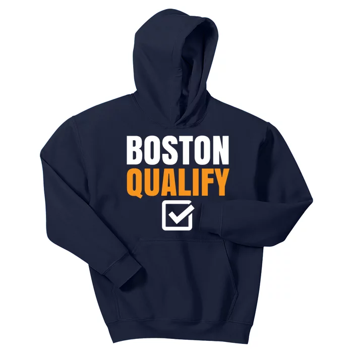 Boston Qualify Qualifier Marathon Runner Qualified T Kids Hoodie