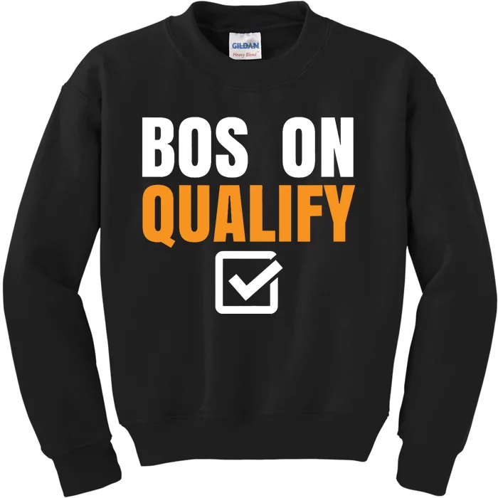 Boston Qualify Qualifier Marathon Runner Qualified Kids Sweatshirt