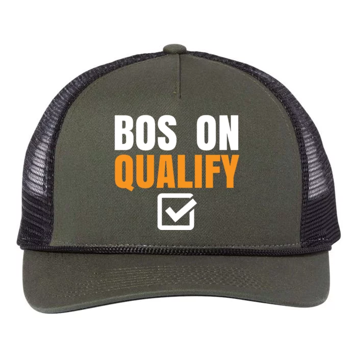 Boston Qualify Qualifier Marathon Runner Qualified Retro Rope Trucker Hat Cap