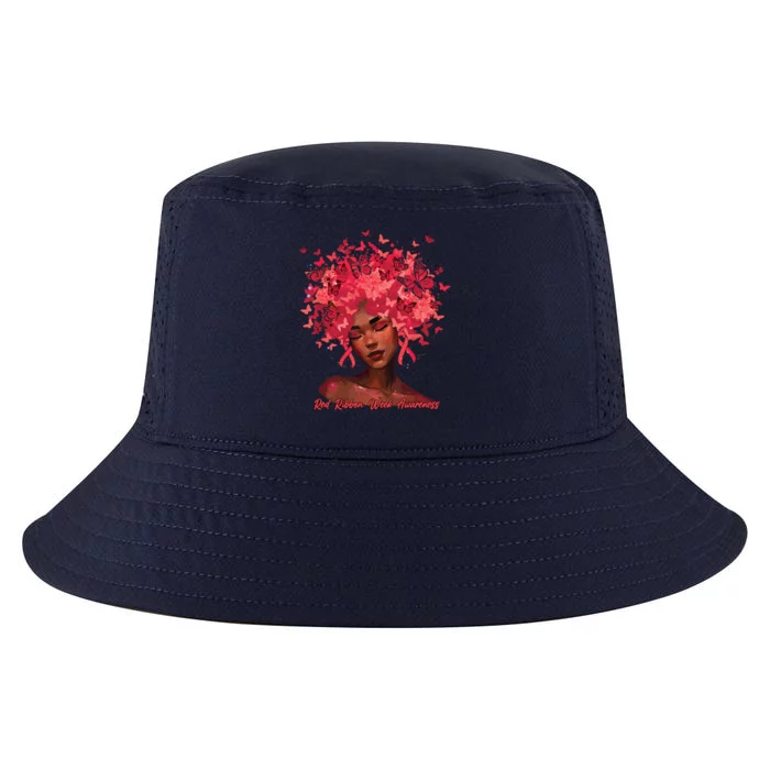 Black Queen Red Ribbon Week Awareness Month Great Gift Cool Comfort Performance Bucket Hat