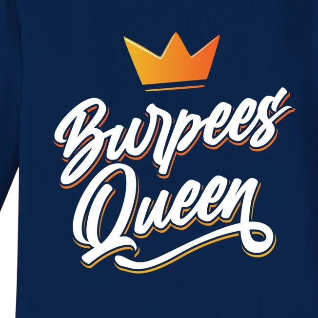 Burpees Queen Sport Workout Fitness Training Burpee Fan Great Gift Baby Long Sleeve Bodysuit