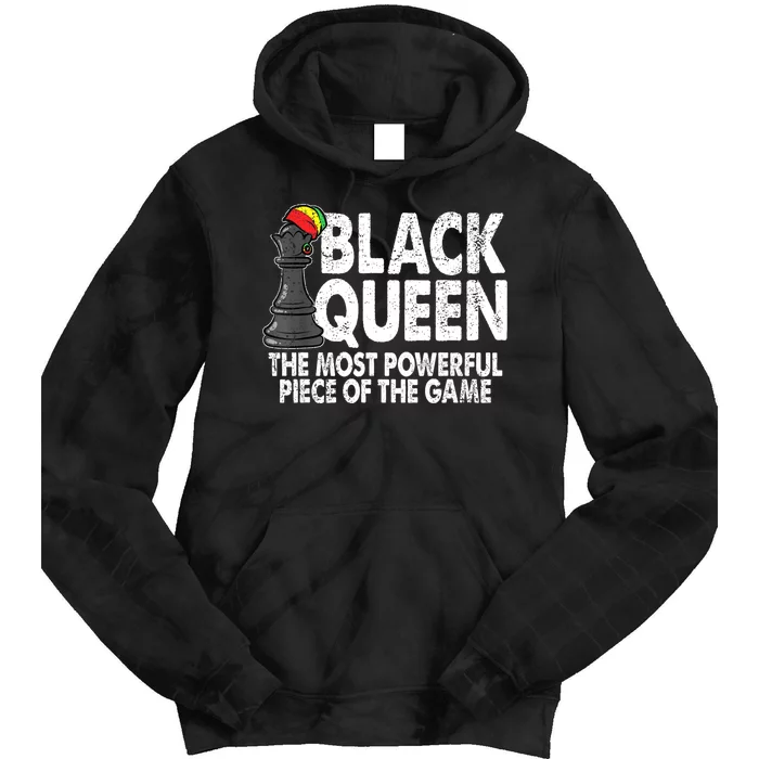 Black Queen The Most Powerful Piece Black History Month Tie Dye Hoodie