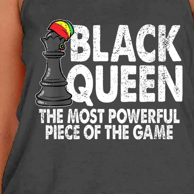 Black Queen The Most Powerful Piece Black History Month Women's Knotted Racerback Tank