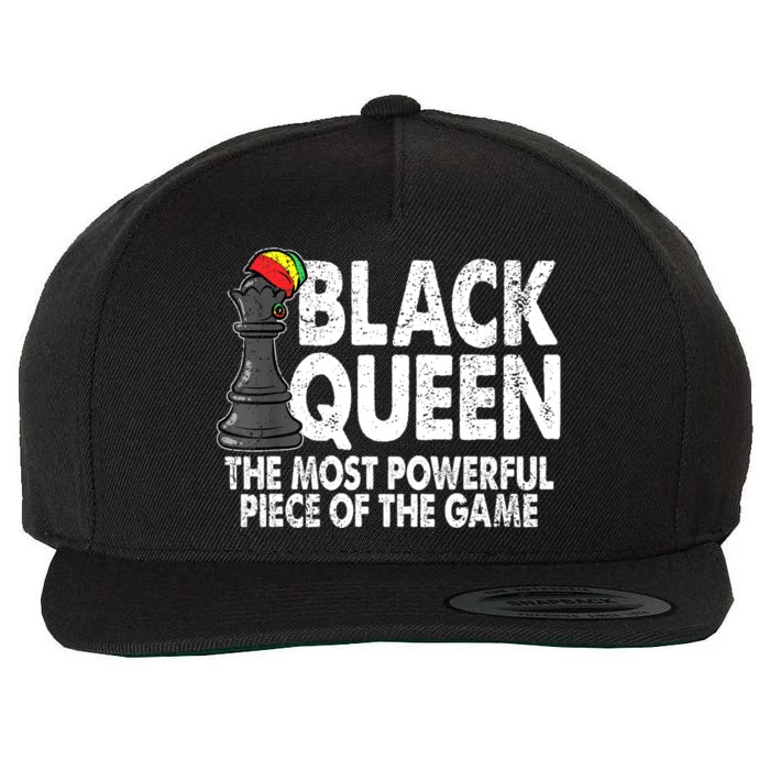 Black Queen The Most Powerful Piece Black History Month Wool Snapback Cap