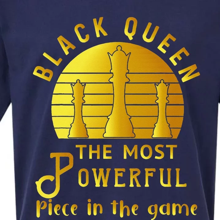 Black Queen The Most Powerful Piece in Game Melanin Sueded Cloud Jersey T-Shirt