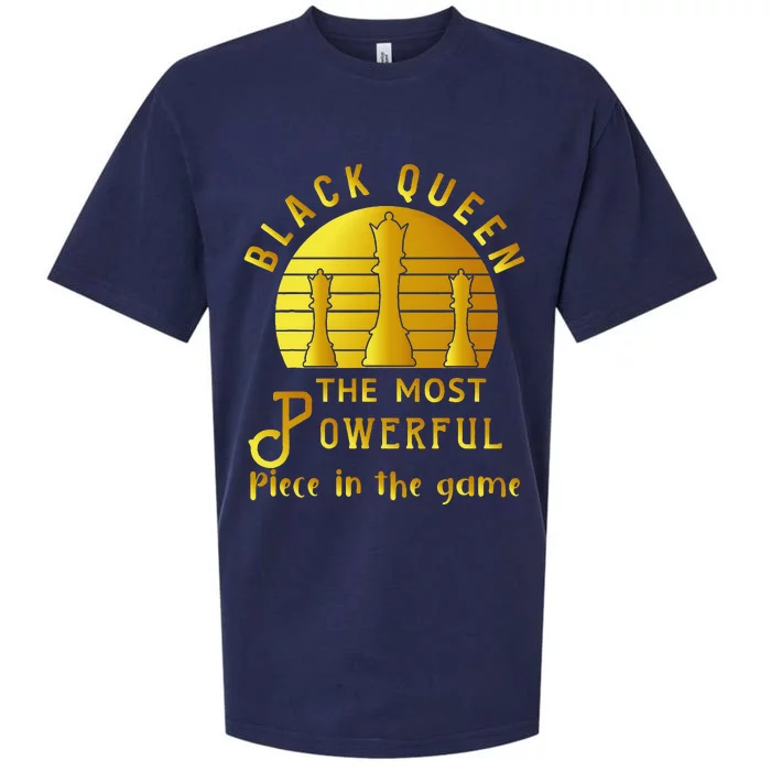 Black Queen The Most Powerful Piece in Game Melanin Sueded Cloud Jersey T-Shirt