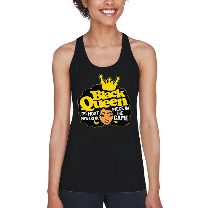 Black Queen The Most Powerful Piece In The Game African Afro Women's Racerback Tank