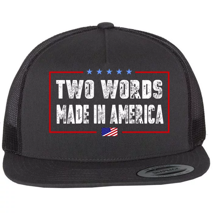 BIDEN QUOTE Two Words, Made In America Flat Bill Trucker Hat