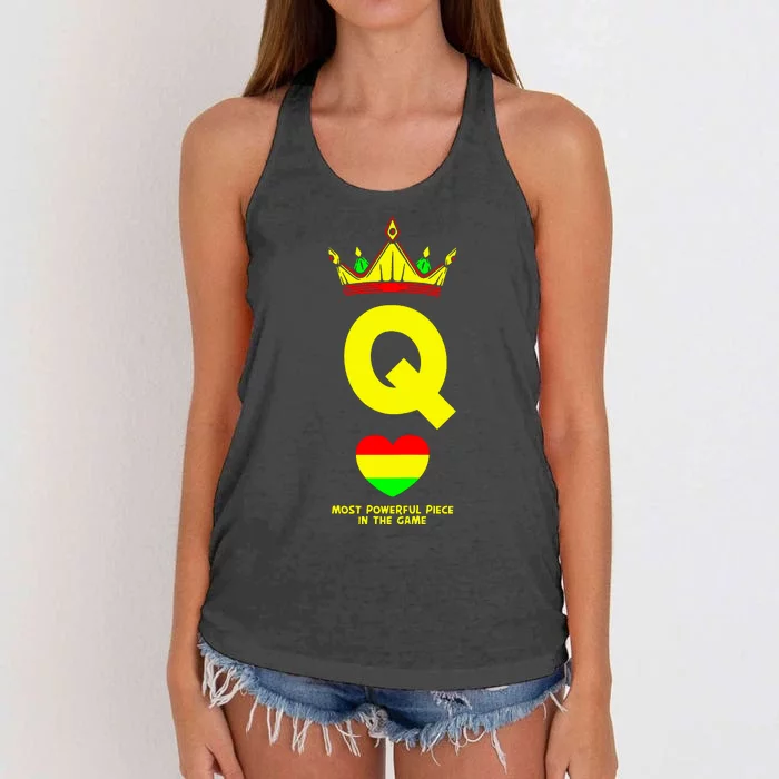 Black Queen The Most Powerful Piece In The Game Juneteenth Women's Knotted Racerback Tank