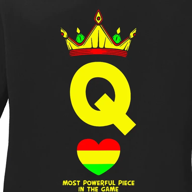 Black Queen The Most Powerful Piece In The Game Juneteenth Ladies Long Sleeve Shirt