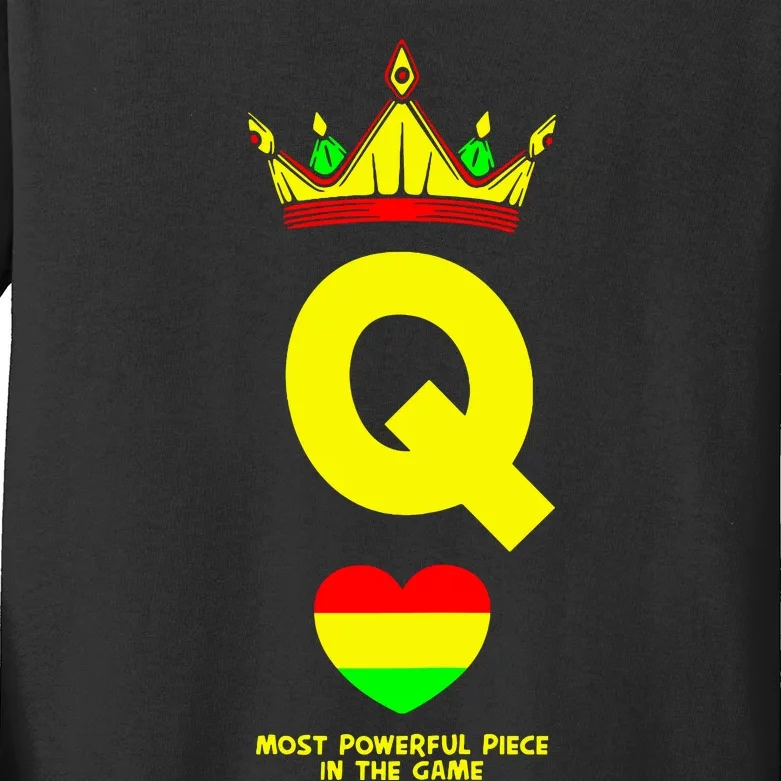 Black Queen The Most Powerful Piece In The Game Juneteenth Kids Long Sleeve Shirt