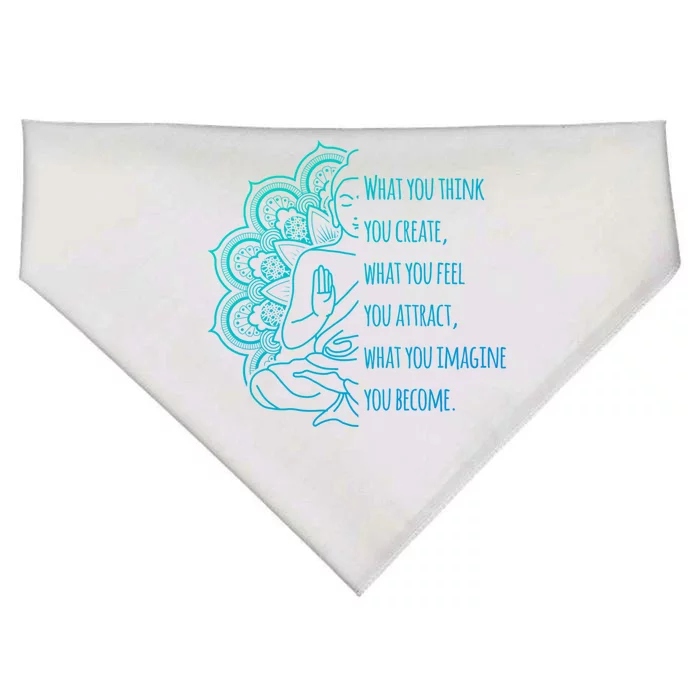 Buddha Quotes Thoughts Spirituality Gift Yoga Gift USA-Made Doggie Bandana