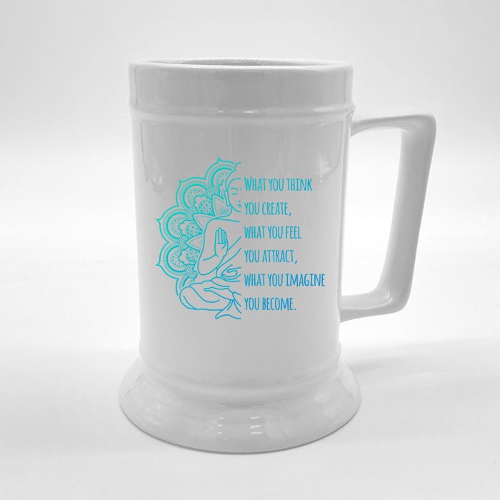 Buddha Quotes Thoughts Spirituality Gift Yoga Gift Front & Back Beer Stein