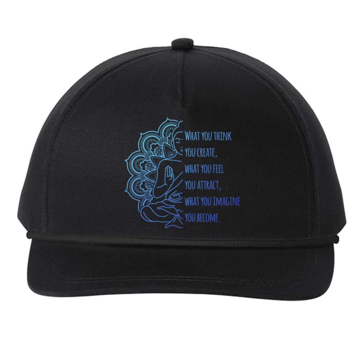 Buddha Quotes Thoughts Spirituality Gift Yoga Gift Snapback Five-Panel Rope Hat