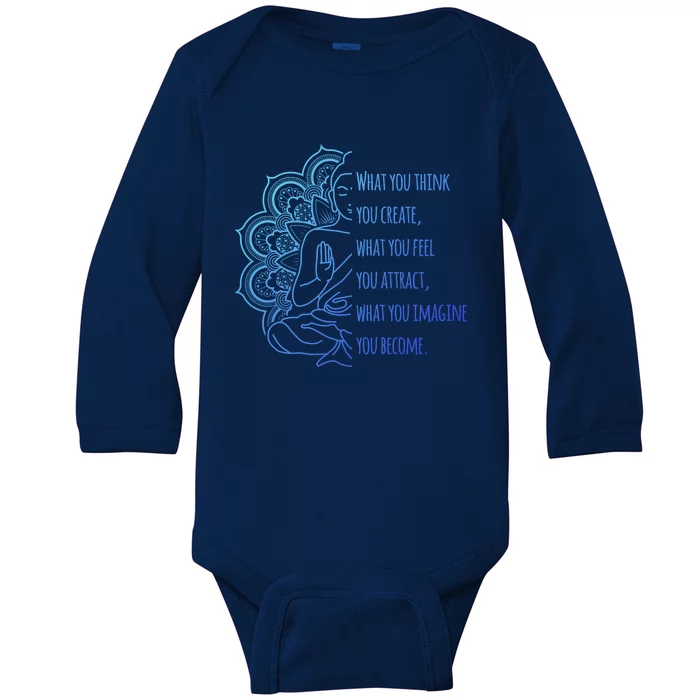 Buddha Quotes Thoughts Spirituality Gift Yoga Gift Baby Long Sleeve Bodysuit