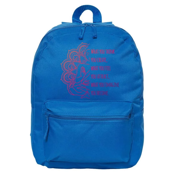 Buddha Quotes Thoughts Spirituality Gift Yoga Gift 16 in Basic Backpack