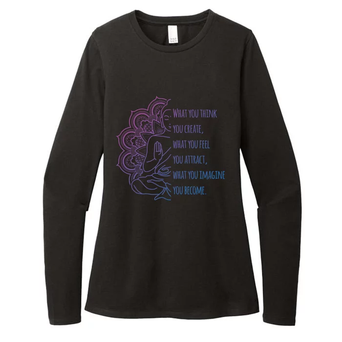 Buddha Quotes Thoughts Spirituality Gift Yoga Gift Womens CVC Long Sleeve Shirt