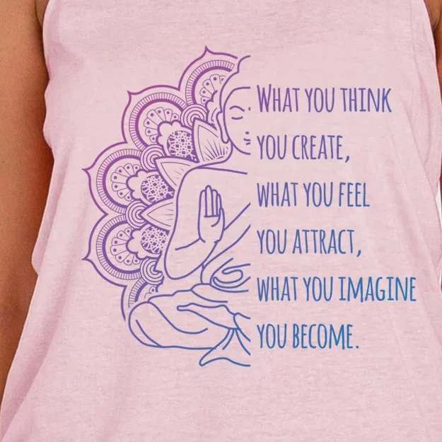 Buddha Quotes Thoughts Spirituality Gift Yoga Gift Women's Knotted Racerback Tank