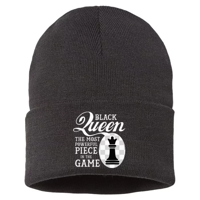 Black Queen The Most Powerful Piece In The Game Sustainable Knit Beanie