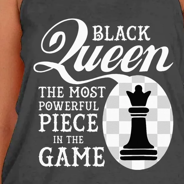 Black Queen The Most Powerful Piece In The Game Women's Knotted Racerback Tank