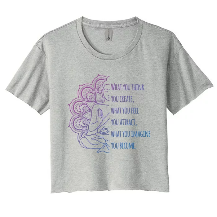 Buddha Quotes Thoughts Spirituality Meaningful Gift Yoga Gift Women's Crop Top Tee