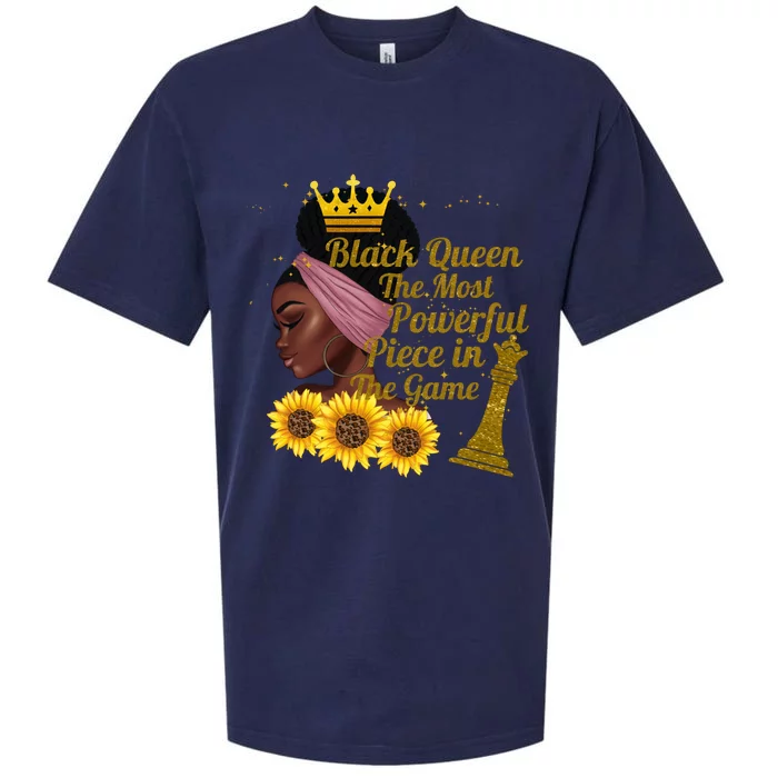 Black Queen The Most Powerful Piece In The Game African Meaningful Gift Sueded Cloud Jersey T-Shirt