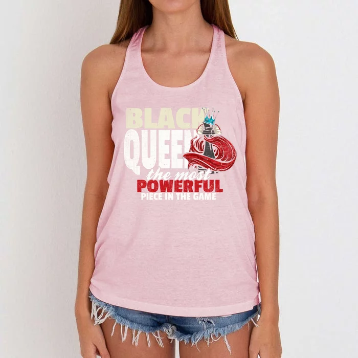 Black Queen The Most Powerful Piece In The Game Gift Women's Knotted Racerback Tank