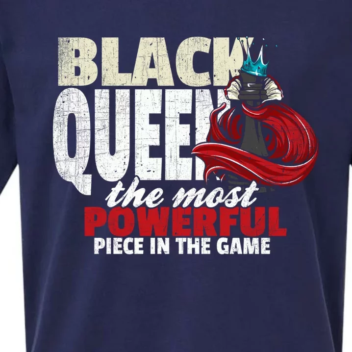 Black Queen The Most Powerful Piece In The Game Gift Sueded Cloud Jersey T-Shirt