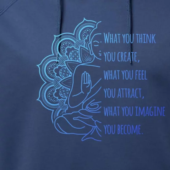 Buddha Quotes Thoughts Spirituality Meaningful Gift Yoga Gift Performance Fleece Hoodie