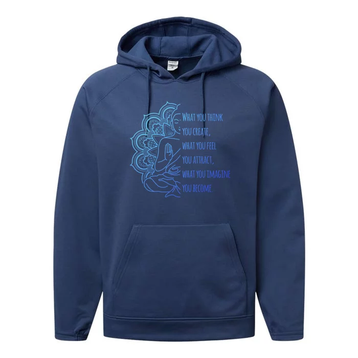 Buddha Quotes Thoughts Spirituality Meaningful Gift Yoga Gift Performance Fleece Hoodie