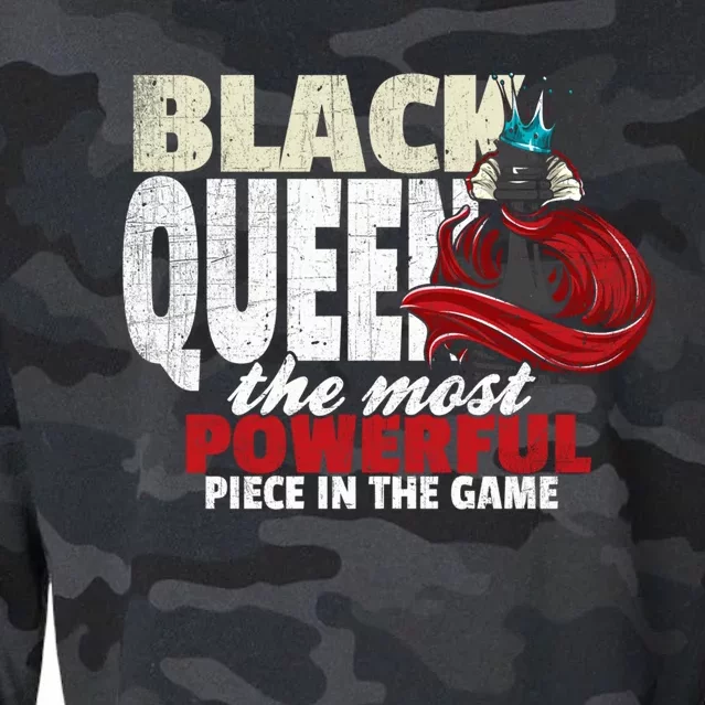 Black Queen The Most Powerful Piece In The Game Gift Cropped Pullover Crew