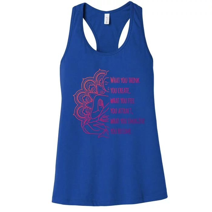 Buddha Quotes Thoughts Spirituality Meaningful Gift Yoga Gift Women's Racerback Tank