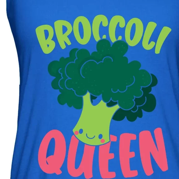 Broccoli Queen Vegan Lover Vegetable Healthy Vegetarian Funny Gift Ladies Essential Flowy Tank