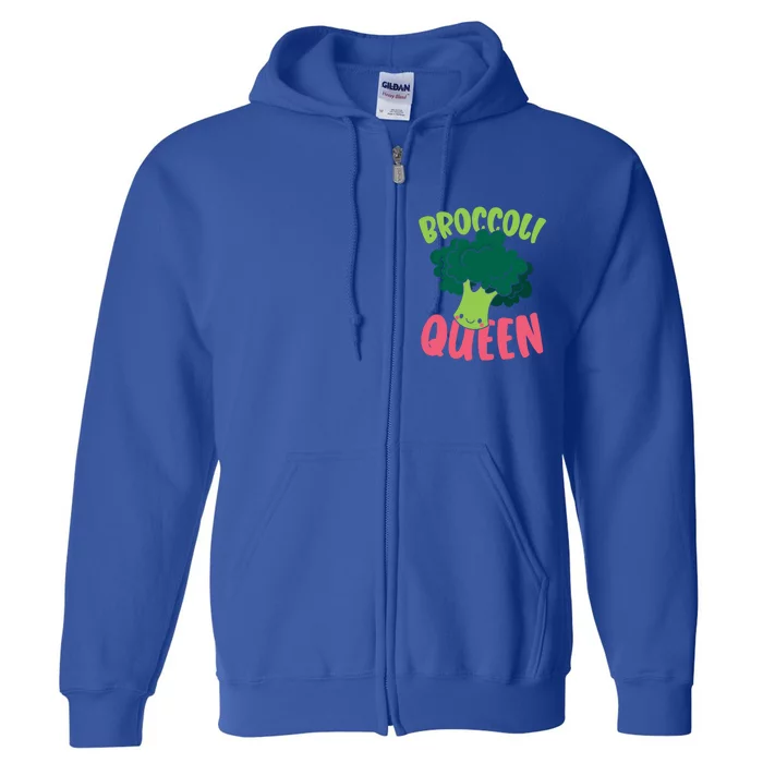 Broccoli Queen Vegan Lover Vegetable Healthy Vegetarian Funny Gift Full Zip Hoodie