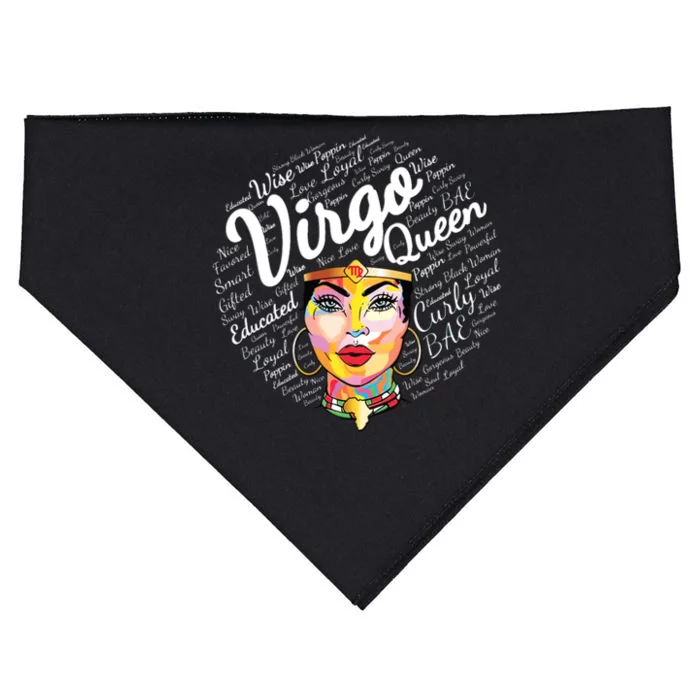 Black Queen Virgo Design For Black Born In August Great Gift USA-Made Doggie Bandana