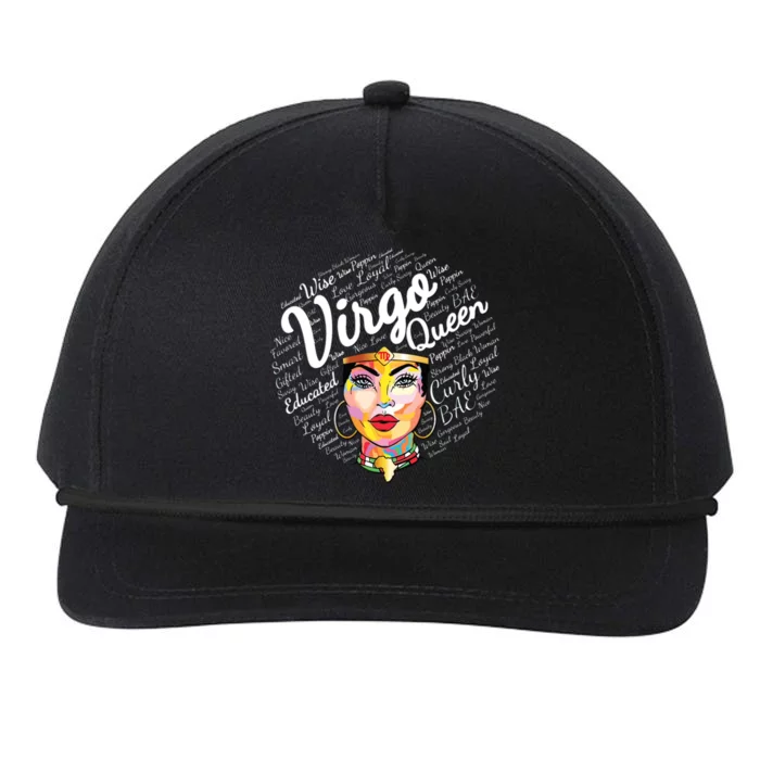 Black Queen Virgo Design For Black Born In August Great Gift Snapback Five-Panel Rope Hat