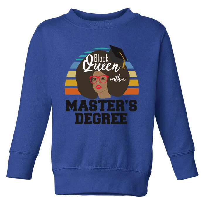 Black Queen With A Masters Degree Graduation Gift Msw Retro Cute Gift Toddler Sweatshirt