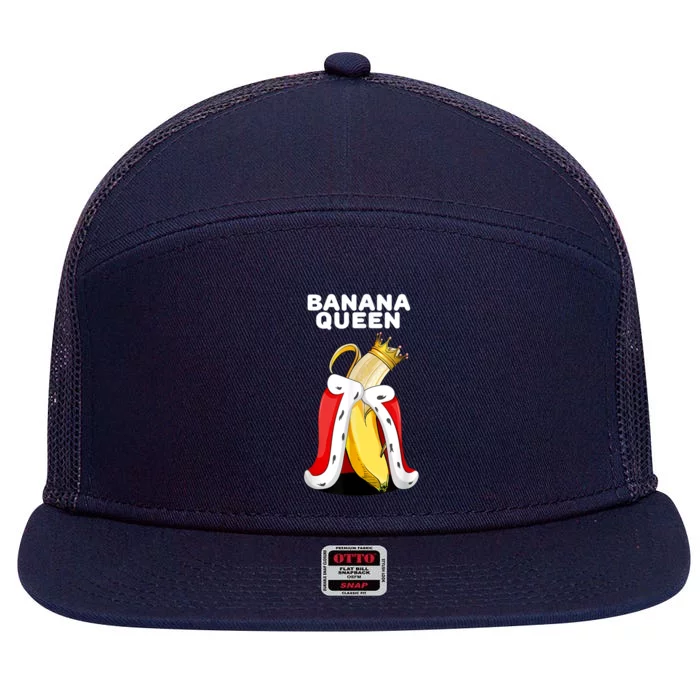 Banana Queen | Womens Banana Lover | Cute Banana 7 Panel Mesh Trucker Snapback Hat