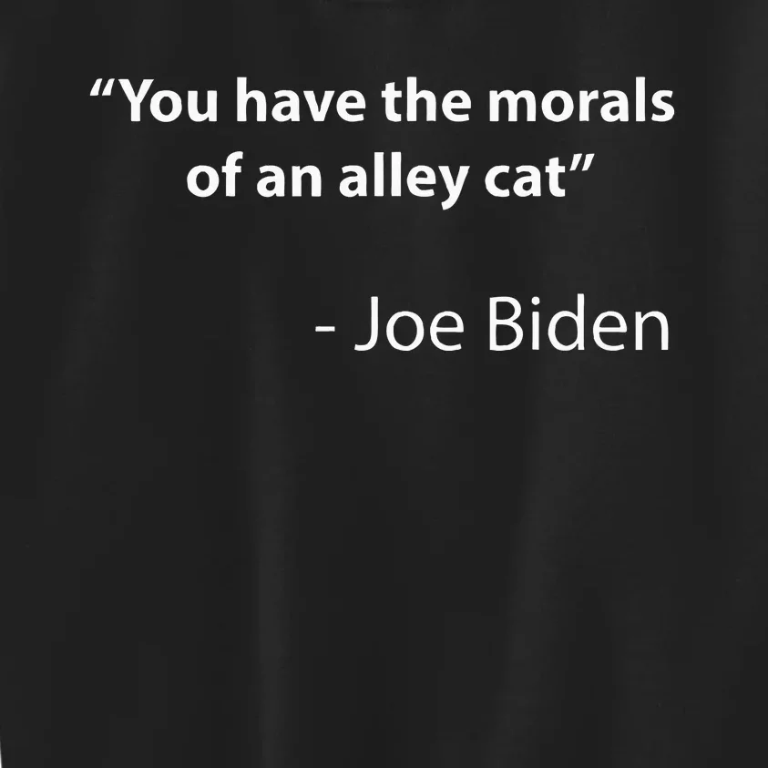 Biden Quote You Have The Morals Of An Alley Cat Kids Sweatshirt