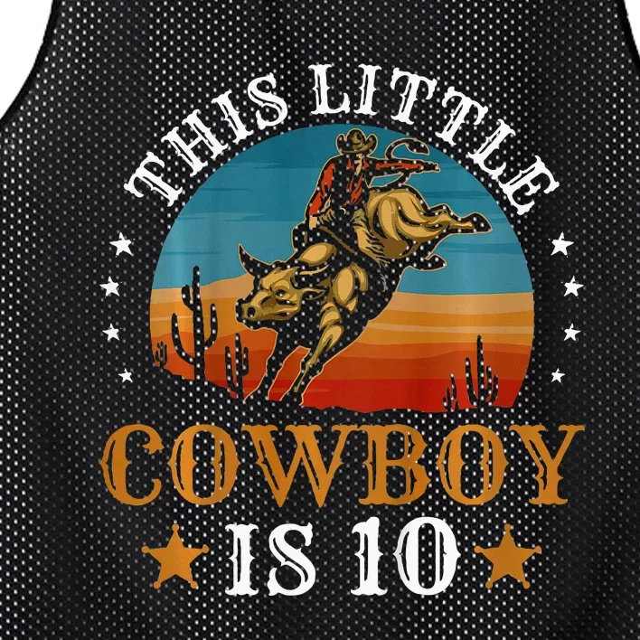 Bull Riding 10th Birthday 10 Year Old Boy Cowboy Rodeo Mesh Reversible Basketball Jersey Tank