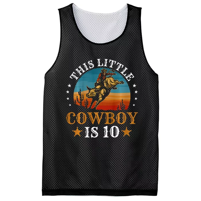 Bull Riding 10th Birthday 10 Year Old Boy Cowboy Rodeo Mesh Reversible Basketball Jersey Tank