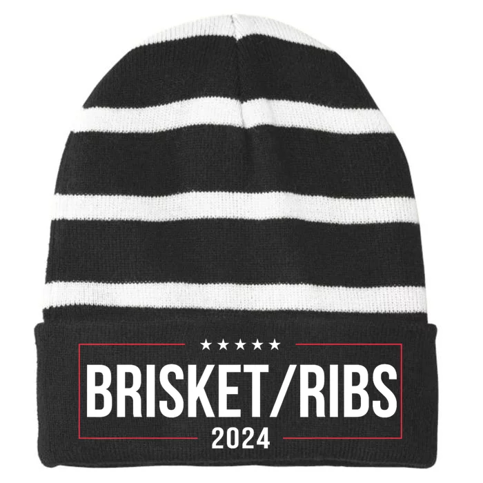 Brisket Ribs 2024 Striped Beanie with Solid Band