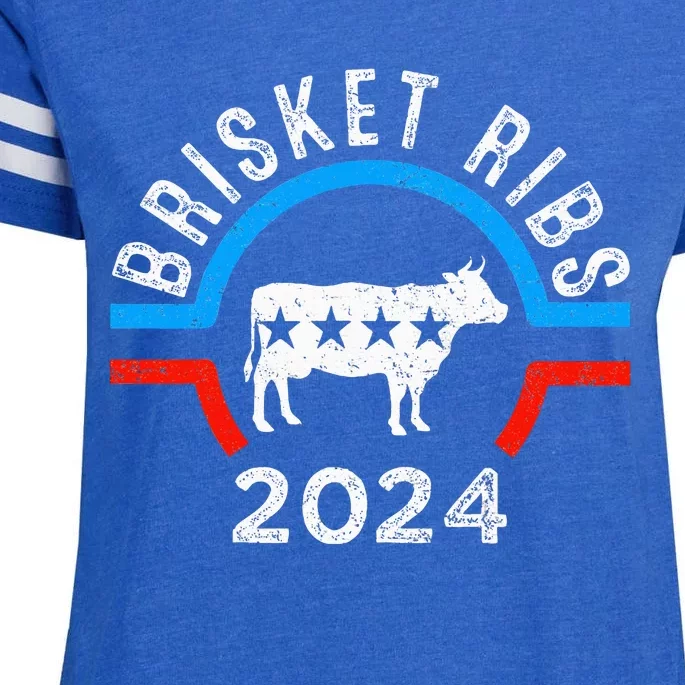 Brisket Ribs 2024 Funny Bbq Grilling Brisket Ribs 2024 Enza Ladies Jersey Football T-Shirt