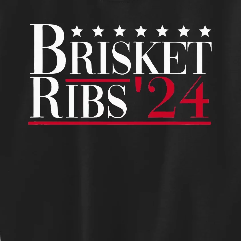 Brisket Ribs 2024 Funny Bbq Barbecue Political Election Kids Sweatshirt