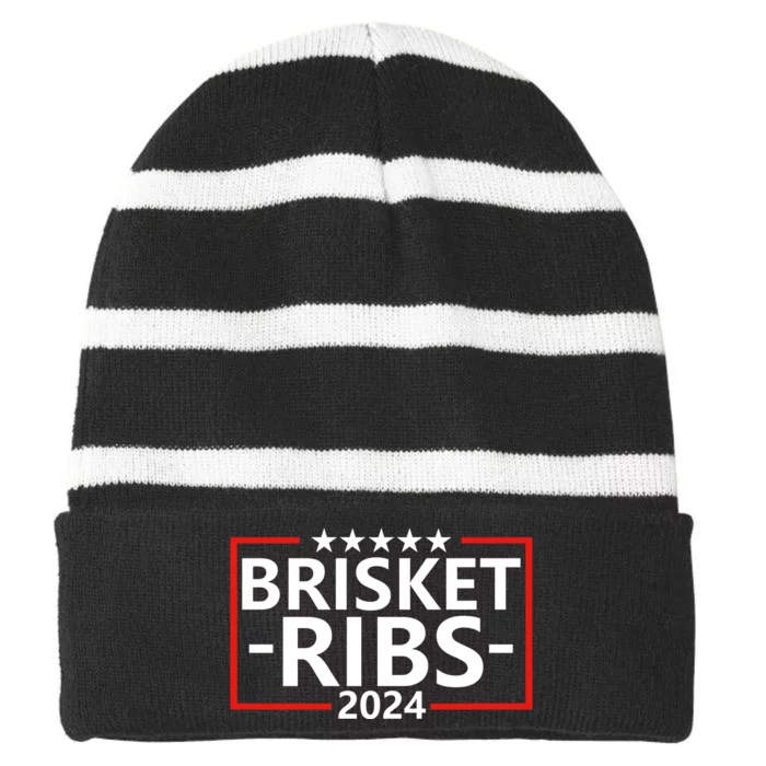 Brisket Ribs 2024 Striped Beanie with Solid Band