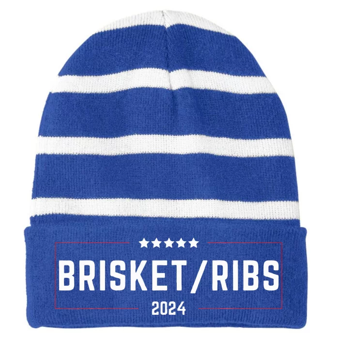 Brisket Ribs 2024 Striped Beanie with Solid Band