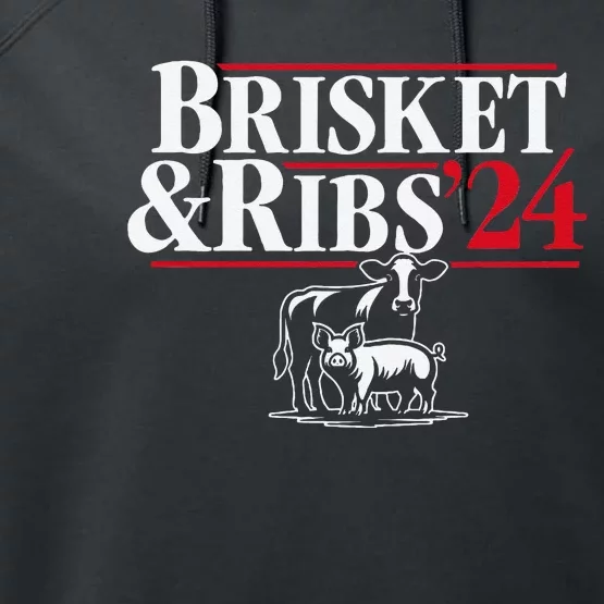 Brisket & Ribs 24 Funny Political Performance Fleece Hoodie