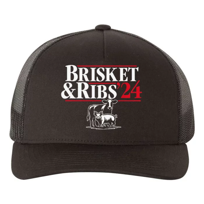 Brisket & Ribs 24 Funny Political Yupoong Adult 5-Panel Trucker Hat